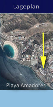 Puerto Azul, Lage des Aparthotel in Playa Amadores